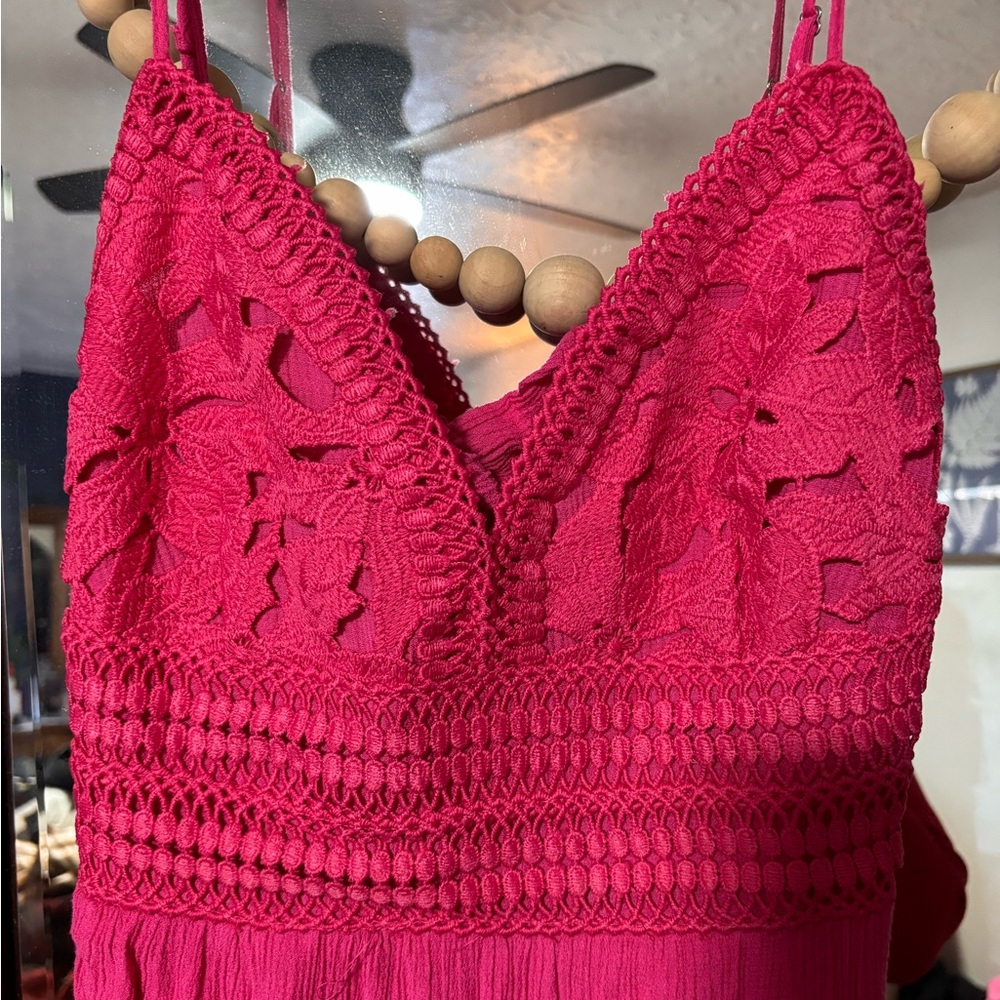 Love Tree Hot Pink Textured Sundress - Picture 4 of 5